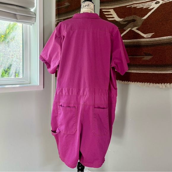 Wildfang Essential Short Sleeve Romper in Orchid - Picture 5 of 13